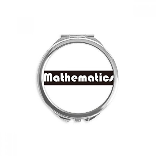 Miroir de poche mathématiques rond noir pour des retouches maquillage rapides à l'université