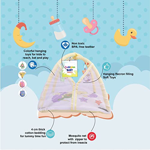 Image of Toddylon Baby Bedding New Born Bed | Mosquito Net | Mattress | Play Gym | Insect Protection | Infants Safety Net | Baby Boys Girls (0-6 Months)