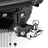 METOWARE Trailer Hitches Fits 2-Inch Receiver - Adjustable Trailer Hitch with 4-Inch...