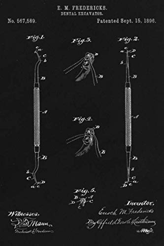 Journal: Dental Excavator Patent Ruled Diary for Writing and Notes (6 x 9) 120 Pages, Soft Cover