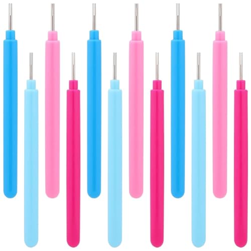 Srutueo 12 Pieces Paper Quilling Tools Slotted Kit Rolling Curling Quilling Needle Pen Paper Quilling Pen Volume Curling Pen