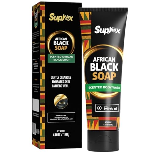 African Black Soap, scented authentic black soap from Ghana.