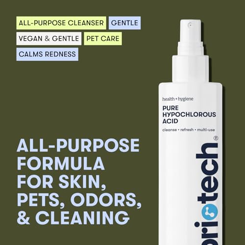 Image of BRIOTECH Pure Hypochlorous Acid Spray and Cleanser, Original Premium HOCl Topical Solution, Multi-Purpose Cleaner, Family Approved & Pet Friendly, 2 fl oz Travel Size (2 Pack)
