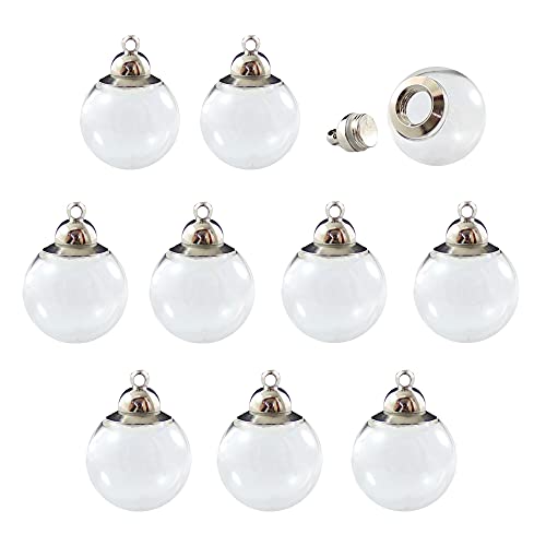 Bysxny 3PCS Hollow Fillable Glass Hair Locket Cremation Jewelry Keepsake Urn Necklace (20MM Ball)