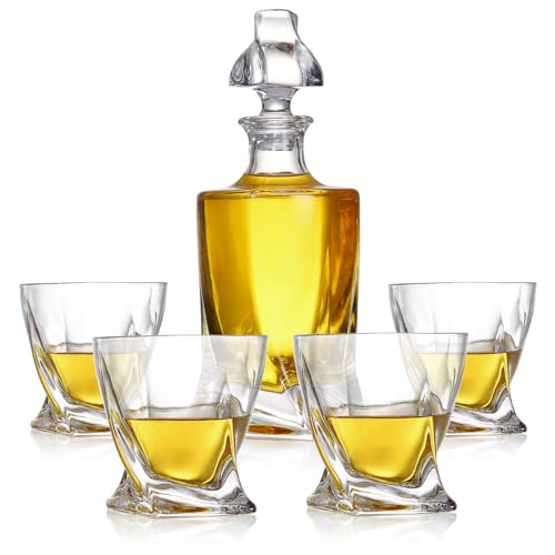 NutriChef Whiskey Decanter Set with Crystal Glass