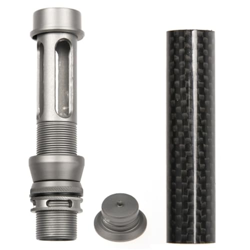 Moliuoly Carrete de caña de pescar con forro interior de carbono de aleación de aluminio, inoxidable, peso ligero, construcción de cañas de pescar, gris, longitud 100 mm, diámetro exterior 24,5 mm