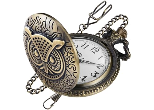 Realpoo Bronze Solid Face Qwl Quartz Men's Pocket Watch, Arabic