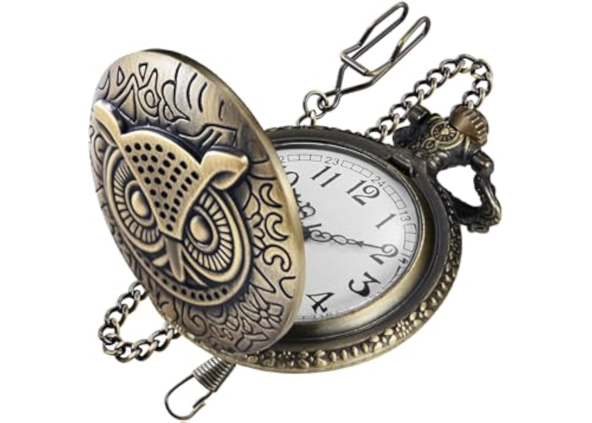 Bronze Solid Face Quartz Men's Pocket Watch