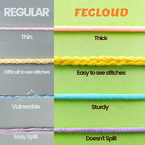 3 Pack Beginners Crochet Yarn, Orange Cotton Yarn For Crocheting Knitting Beginners, Easy-To-See Stitches, Chunky Thick Bulky Cotton Soft Yarn For Crocheting (3X50G) #TOP2