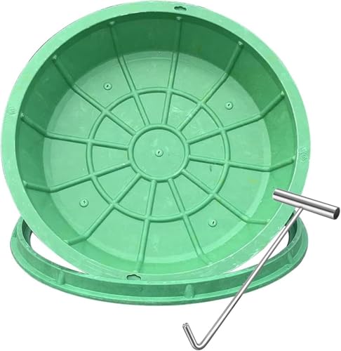 Tapa de alcantarilla oculta redonda de 60 cm con marco para césped 2