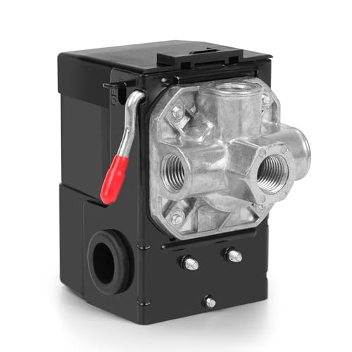 RSHEXJI Air Compressor Pressure Switch FB10-4H 4 Port 1/4 NPT 95-120 PSI Pressure Control Switch for Air Compressor Parts Replacement Central Pneumatic Husky Campbell Hausfeld Compatible