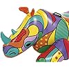 Bestway 41116-19 Inflatable Rhino Pool Float, Ride-On Toy with Pop-Art ...