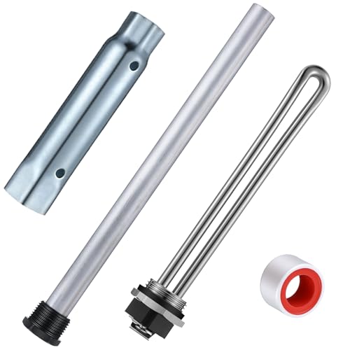 Saillong 4 Pieces RV Water Heater Elements Include 1 Anode Rod 1 Electric Heater Element 1 Dual Hex Wrench and 1 Tape Replacement Kit Compatible with Suburban RV Parts