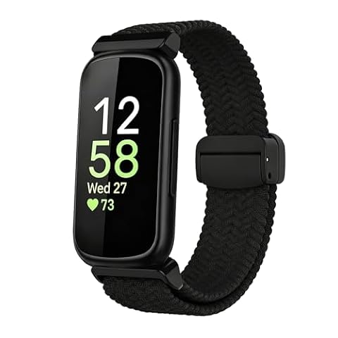 Harikiri Pleciony nylonowy pasek kompatybilny z Fitbit Inspire 3/2/1, elastyczny, oddychający, regulowany, sportowy pasek zastępczy, magnetyczna klamra, dla kobiet i mężczyzn