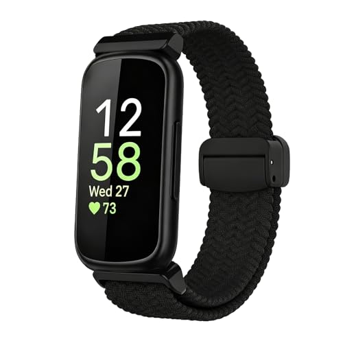 Harikiri Pleciony nylonowy pasek kompatybilny z Fitbit Inspire 3/2/1, elastyczny, oddychający, regulowany, sportowy pasek zastępczy, magnetyczna klamra, dla kobiet i mężczyzn