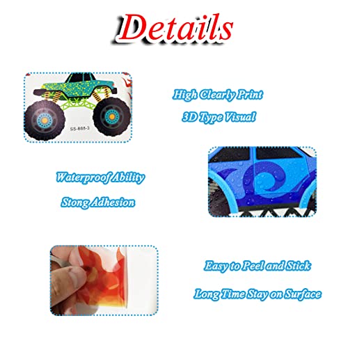 Creative Cars Truck Kids Wall Stickers Diy Cartoon Fire Flame And Vehicle Transport Illustration Set Wall Decals Art Transportation Wall Stickers For Boys Bedroom Teens Kids Room Playroom Nursery Classroom Wall Decor #TOP3