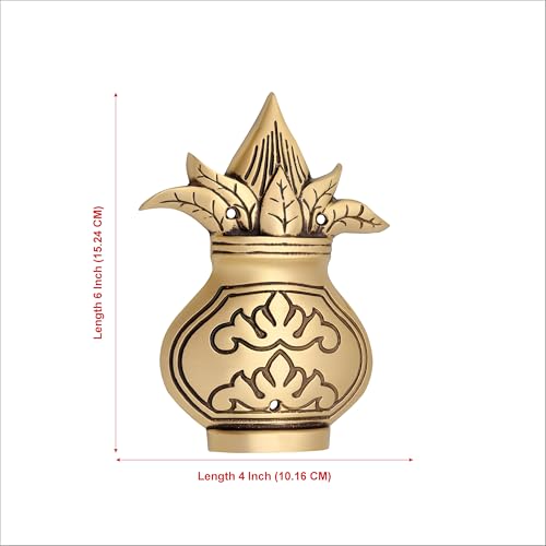 Image of Antique Brass Finish Kalash Shape Door Hanging | Decorative Wall & Door Accent for Home Entrance | Traditional Indian Door Decor | Pooja Room, Main Door, Temple & Festive Decoration
