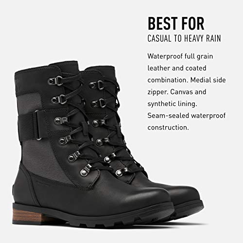 Sorel Women's Emelie Conquest Boot - Light And Heavy Rain - Waterproof - Black - Size 9 #TOP2