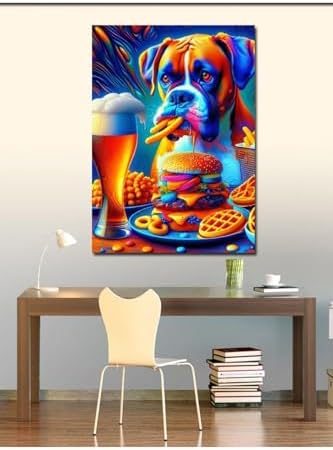 Tablo Mega Kanvas Tablo Açgözlü Köpek 100 X 140 Cnvsdkey-116260-100-140 - Görsel 2