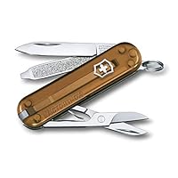 VICTORINOX(ビクトリノックス) クラシック SD クラシックカラーズ Chocolate Fudge 多機能 ナイフ アウトドア キャンプ はさみ マイナスドライバー付き つめやすり搭載 7機能を搭載したスイス製マルチツール小型 コンパクト 携帯しやすい 防災グッズ 十徳ナイフ 万能ナイフ 【国内正規品 保証付 】0.6223.T55G