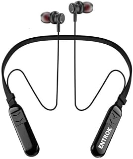 ENTROK Neckband Bluetooth Earphones | Wireless Headset with Mic & 20 Hour Playtime | Black Price In India