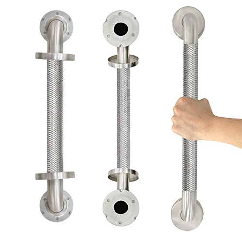 2 Pack Shower Grab Bar With Knurled Anti-Slip Grip 18 Inch Ada Compliant 500Lbs Supporting With Concealed Screws 304 Stainless Steel Brushed Nickel Handicap Bars For Bathroom #TOP19