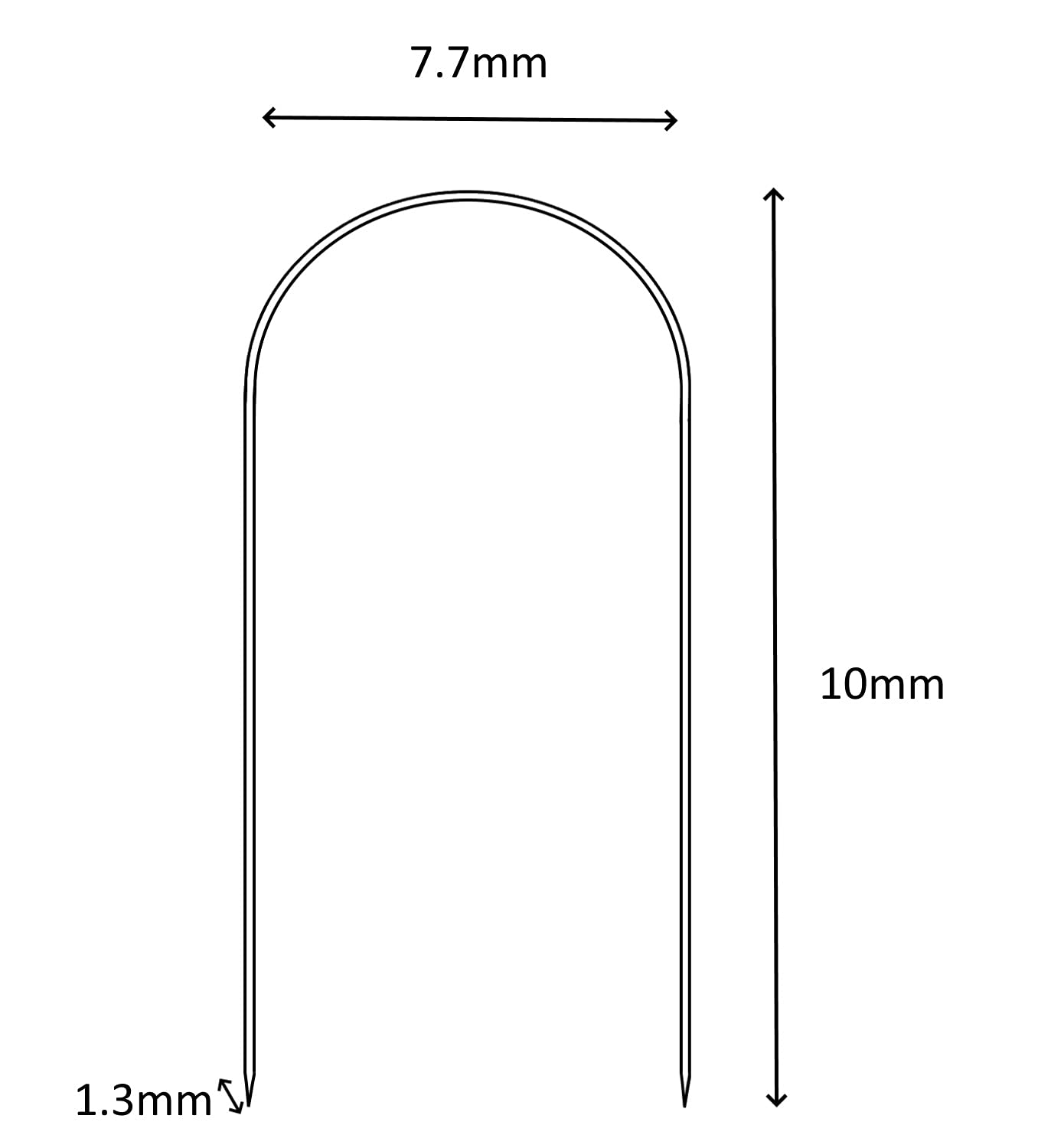 AERZETIX - Set di 2000 graffette arrotondato 10.0x7.7mm per cavi e fili tipo 36 a forma di ''U'' - accessorio di cucitrice - per spillatrice manuale - in acciaio temperato - C49647