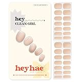 Heyhae Semi Cured Gel Nail Strips | Spring Nails No LED Lamp Needed Easy Apply & Remove | Includes 28 Strips, 1 Prep Pad, 1 Nail File & 1 Wooden Stick - Hey, Clean Girl