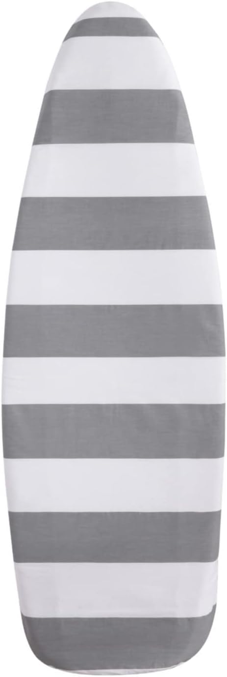 Sherwood Adjustable Size Ironing Board Cover - Fits Standard Size 15" x 54" and Large Boards up to 18" x 54" - Resists Scorching and Staining, Elastic Edge, Thick Padding (Stripe Grey)
