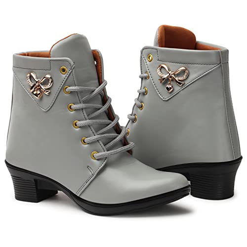 Image of KRAFTER Women's And Girls Classic Winter Suede velvet High heel Boots Casual, Outdoor and Holiday Outings