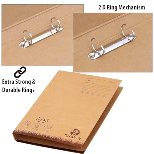 Image of TULMAN D Ring Binder Office File for A4 & Legal Size Documents & Certificate Holder - 38x3x26 CM -Khakhi Pack of 6