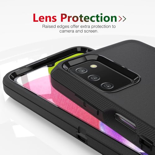Image of Case for Galaxy A03S, Heavy-Duty Tough Rugged Shockproof Drop Protective Cover Cases for Samsung Galaxy A03S, Black