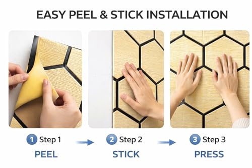 Image of Barebeauty 3D Wall Panel Wallpaper, Self Adhesive PE Foam Brick Sticker, Waterproof Wall Covering for Home Decor, 70 x 70 cm (Pack of 1, 5.27 Sq. Ft. Approx)