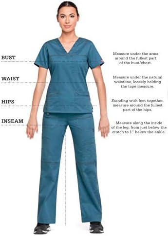 Dickies EDS Essentials Scrubs, V-Neck Womens Tops with Four-Way Stretch and Moisture Wicking DK615 Small Galaxy Blue