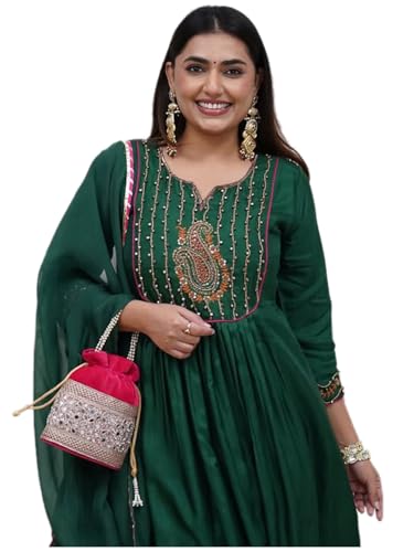 Kurta brodé pour femme résolvant le manque d'élégance ethnique avec pantalon et dupatta ANNI