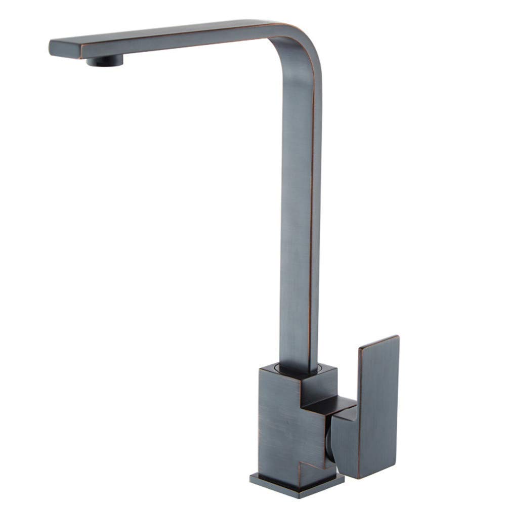 Robinet de lavabo de salle de bain noir rétro mitigeur évier cuisine doré