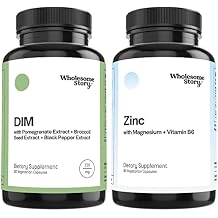 DIM + Zinc, Magnesium & VIT B6 | DIM Supplement for Women and Men with Pomegranate + Zinc Picolinate, Magnesium with Vitamin B6 | Cell & Tissue Healrh | Hormone Balance for Women | 60 & 30 Day Supply