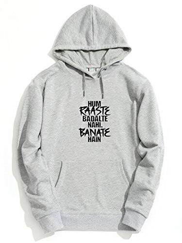 Image of The SV Style Random Print Graphic Print Pullover Hoodie, Black, Long Sleeve with Kangaroo Pocket 320 GSM Fleece Inside