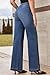 EVALESS High Waisted Jeans for Women 2025 Fashion Trendy Wide Leg Straight Leg Baggy Frayed Raw Hem Tummy Control Boyfriends Stretchy Denim Pants,Beau Blue Size 8