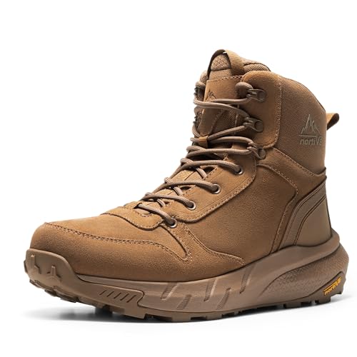 Image of NORTIV 8 Men's Military Tactical Boot Lightweight Comfortable Boots for Work All Day Side Zipper Motorcycle Combat Hiking Boots Metrostrike(8-9 Inches)
