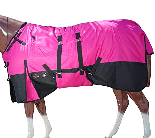HILASON Pink 81 in 600D Winter Waterproof Poly Horse Blanket Belly Wrap