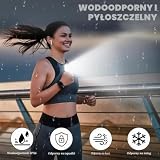 flintronic Latarka z klipsem, 1 szt., światło do biegania, ładowalne światła bezpieczeństwa, światło robocze LED, przenośna latarka bez użycia rąk, do spacerów w nocy, biegania z psem, biwakowania
