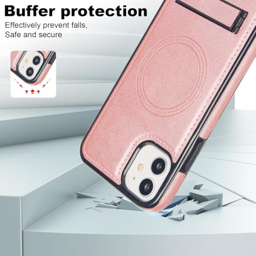 Housse iPhone 11 Cuir PU Rétro Chic Or Rose, Protection Fine Premium - 2