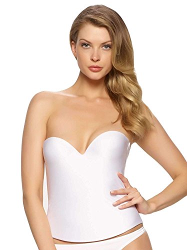 Felina | Essentials Bustier | Strapless | Plunge | Demi Push Up | Runs Small (Bare, 34D) #TOP1