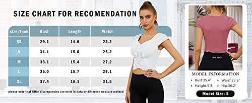 Ktilg Workout Crop Tops For Women Cap Sleeve Cropped Workout Tops Short Sleeve Yoga Shirts Running Tee Athletic Sports Sweetheart Neckline Top Fitted Y2K(Black Xl) #TOP5
