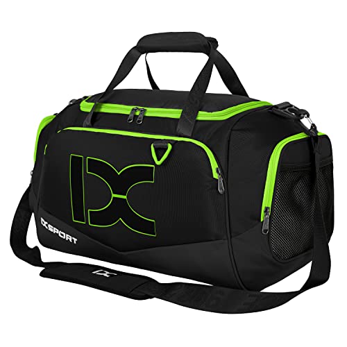 Sports Gym Bag，INOXTO Travel Duffel Bag with Dry Wet Pocket And Shoe CompartmentFor Women and Men，40L/55L Fitness Waterproof Weekender Bag For Swim Sports Travel Working Out (Black green, 40L)