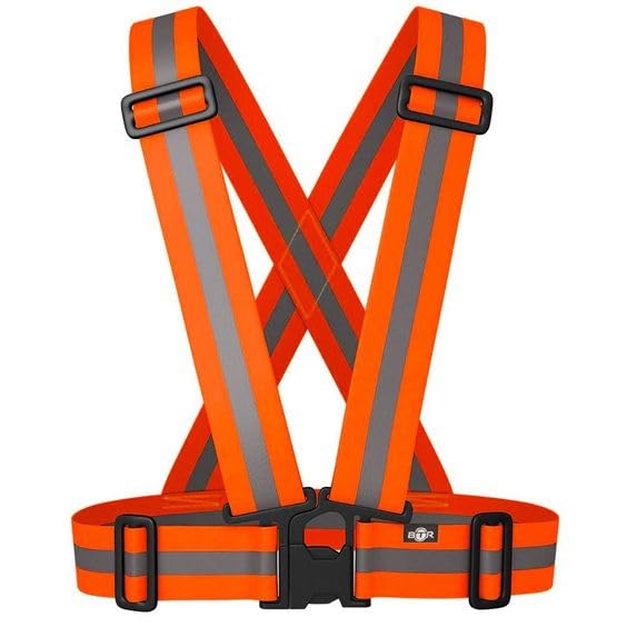 High Visibility Protective Safety Reflective Vest Belt Jacket, Night Cycling Reflector Strips Cross Belt Stripes Adjustable Vest (Orange) (B0B1N2PL53) Amazon Price History, Amazon Price Tracker