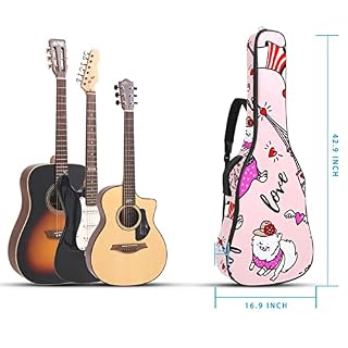 Housse imperméable pour guitare acoustique avec double bandoulière et poche pour support japonais et branches de fleurs… - Les Beatles, Paul McCartney, John Lennon, RIngo Starr, George Harrison Housse imperméable pour guitare acoustique avec double bandoulière et poche pour support japonais et branches de fleurs… – Image 5