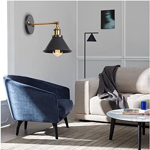 Aplique de pared industrial con casquillo E27 e interruptor para decoración retro de interiores 5