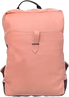 Accelerate Plain Salmon Pink Leather Protective 15.6 inch Premium Dual Color Backpack with Side Pockets and Front Pocket | Durable Design Laptop Bag compatible with MacBooks and Laptops
